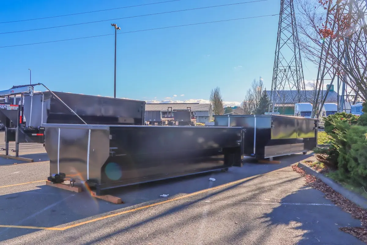 Roll-off dumpster ready for waste disposal at job site for 12 Yard Dumpster Rental in Bernards